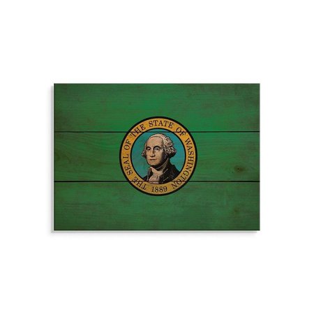 WILE E. WOOD 15 x 11 in. Washington State Flag Wood Art FLWA-1511
